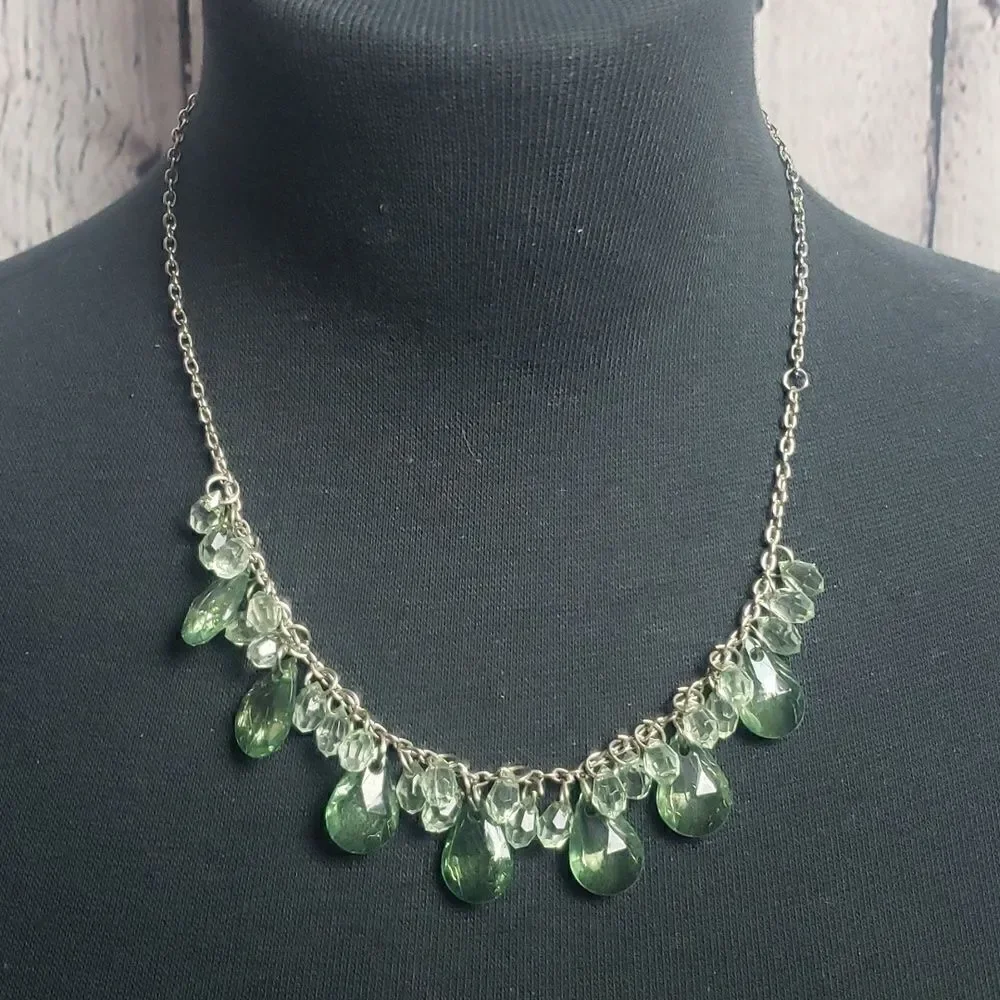 Green Faux Gemstone Necklace‎